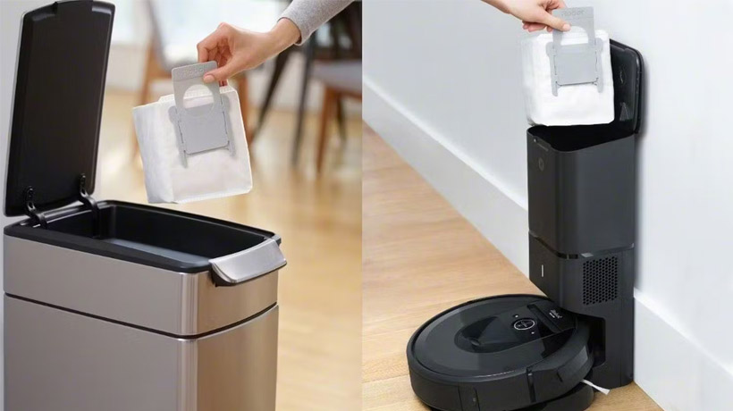 cách thay túi rác robot hút bụi Roomba