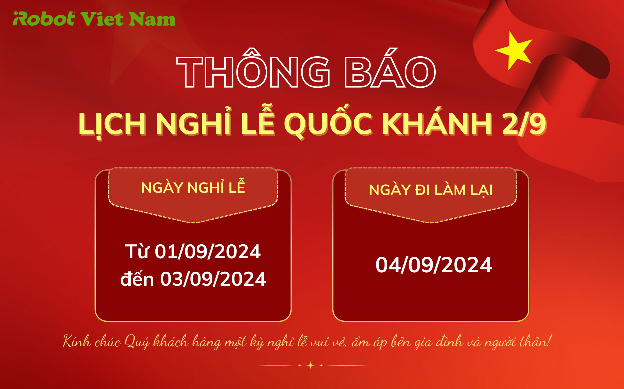 thông báo nghỉ lễ